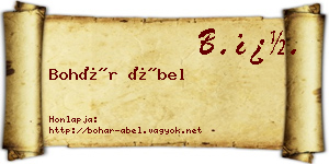Bohár Ábel névjegykártya