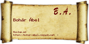 Bohár Ábel névjegykártya